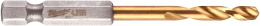 Сверло по металлу Milwaukee RedHEX HSS-TiN 4.2мм (48894709) (спиральный, длина общая: 74мм , длина рабочая: 28мм, угол заточки 135°, титановое покрытие, шестигранный хвостовик 1/4")