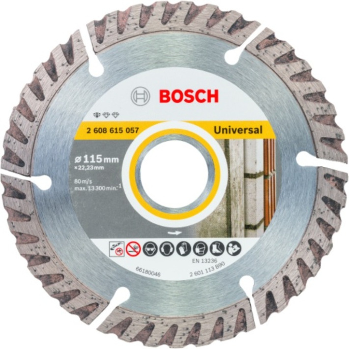 Алмазный диск Bosch Standard for Universal 115х22.23мм (2.608.615.057) (для малых угловых шлифовальных машин, обрабатываемый материал: бетон, кирпич)