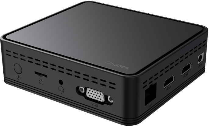 Неттоп Digma Mini Office, Intel Celeron N4020, DDR4 4ГБ, 128ГБ SSD , Intel UHD Graphics 600, CR, Windows 11 Pro, черный [dpcn-4bxw01]