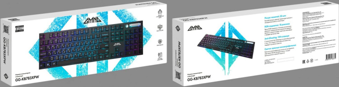 Клавиатура GMNG GG-KB783XPW, беспроводная, USB, Bluetooth/Радиоканал,  механическая, черный [1910520]