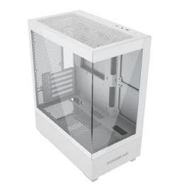 Корпус MicroATX Без БП Powercase Vision Micro M CVMMW-L0 Tempered Glass, 1xUSB 2.0, 1xUSB-A 3.2 5Гбит/с, 7x120mm No Fan, HD Audio+Mic, VGA MAX 340mm, CPU MAX 160mm, пылевые фильтры White