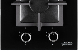 Газовая варочная панель Krona Calore 30,  2 конфорки,  закаленное стекло,  черный