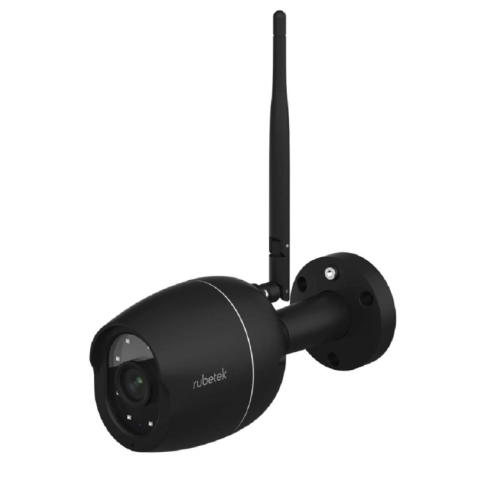 RUBETEK RV-3424/B Видеокамера стационарная обзор 100° Full HD цв. чёрный , 2 Мп, 1/2.9'' CMOS, объектив 4.0 мм, ONVIF/WebRTC/RTSP, слот microSD, Wi-Fi 2.4 ГГц, IP65, металл