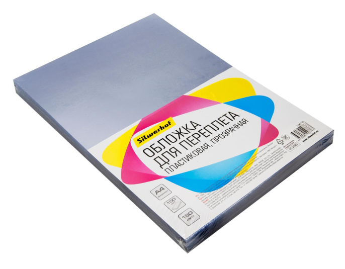Обложки для переплёта Silwerhof A4 180мкм прозрачный 100шт 1373592