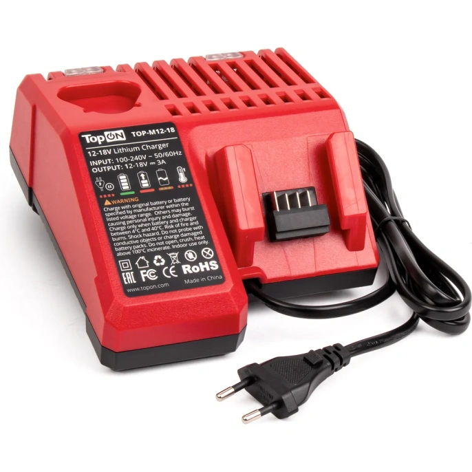 Зарядное устройство для аккумуляторов Milwaukee M12-18 12V-18V 4932352959 TopOn TOP-M12-18