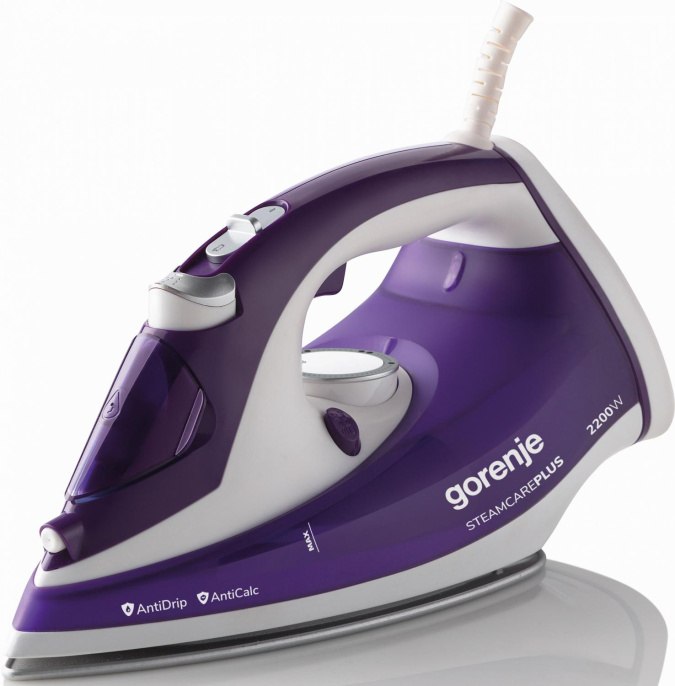 Утюг Gorenje SIH2200BBC,  с паровым ударом,  2200Вт,  фиолетовый и белый