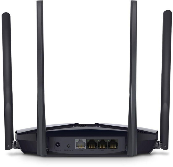 Wi-Fi роутер MERCUSYS MR70X, Wi-Fi 6, AX1800, 2.4/5ГГц, 3 LAN, черный