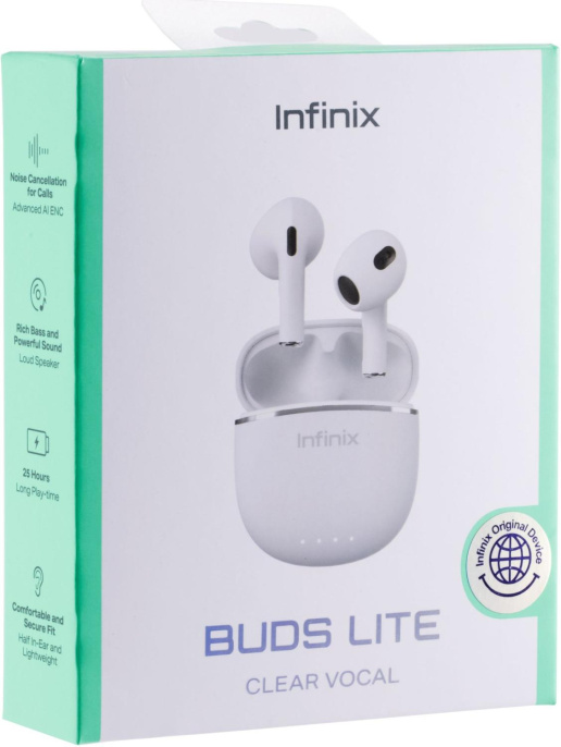 Наушники INFINIX XBuds XE23, Bluetooth, вкладыши, белый [10311755]