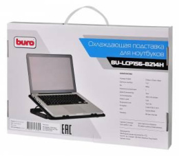 Подставка для ноутбука Buro BU-LCP156-B214H, 15.6", 355х255х30 мм, 2хUSB, вентиляторы 2 х 140 мм, 900г, черный