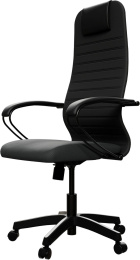 Кресло МЕТТА SU-B-10, сетка/ткань, до 120кг, топ-ган, фиксированные подлокотники,  черный