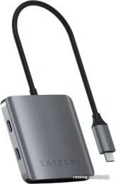 USB-C хаб Satechi Aluminum 4 порта Интерфейс USB-С. Цвет: Серый космос (ST-UC4PHM)