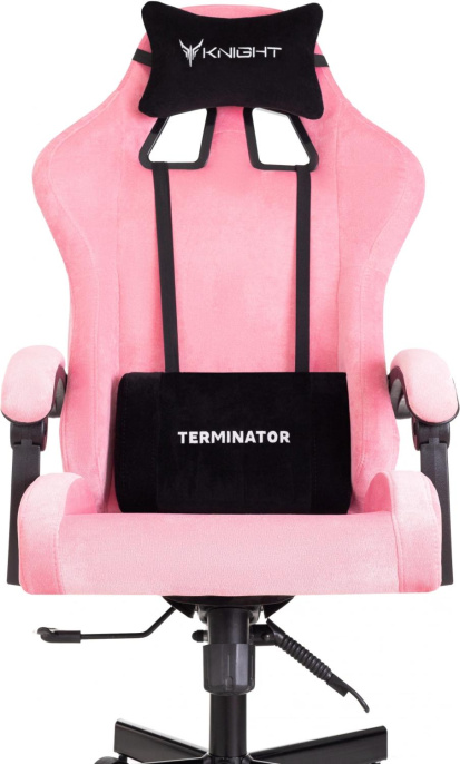 Кресло игровое Knight Terminator розовый Velvet 36 крестов. металл