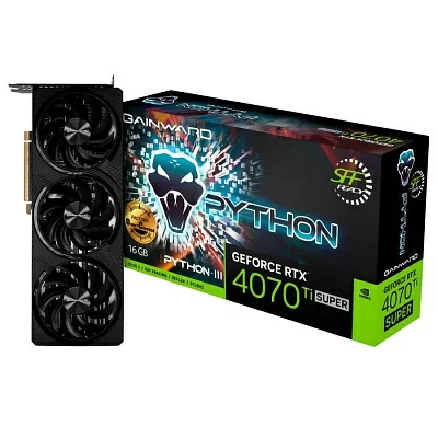 Видеокарта Gainward RTX4070Ti SUPER PYTHON III OC 16GB GDDR6X 256bit 3xDP HDMI 3FAN RTL