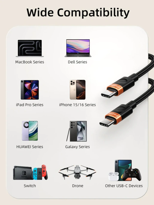 Кабель CABLETIME CUP6H (CT-CM60-AOB1) 1м USB C PD60W алюминий и ПВХ + плетеный для смартфонов