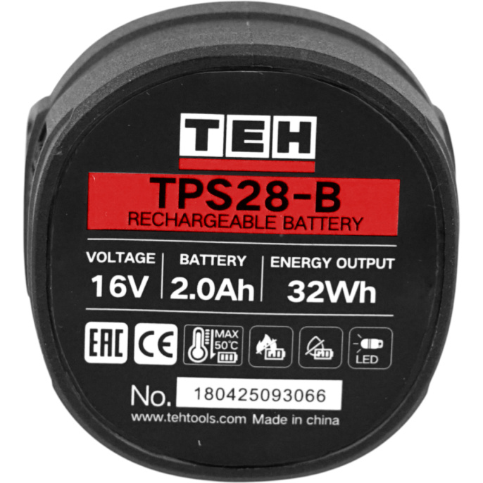 Аккумулятор TEH TPS28-B (16в 2ач, li-ion, совместим только с аккумуляторным секатором tps728)