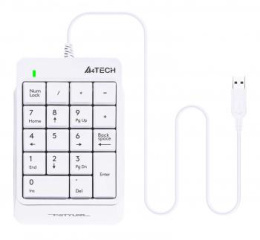 Числовой блок A4TECH Fstyler FK13P, проводная, USB, мембранная, белый [fk13p white]