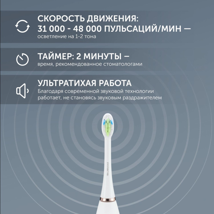 Зубная щетка электрическая Polaris PETB 0101 TC черный