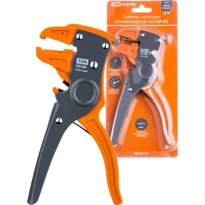 Автоматический съемник изоляции TDM ELECTRIC МастерЭлектрик СИ-6А сечение зачищаемого провода 0,25-6 мм2  SQ1003-0103