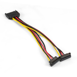 Кабель питания SATA ExeGate EX-CC-SATAM2F 15pin M/2x15pinF, угловые разъемы EX294796RUS