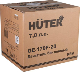 Двигатель бензиновый Huter GE-170F-20, 4-х тактный, 7л.с., 5.2кВт, для садовой техники [70/15/2]