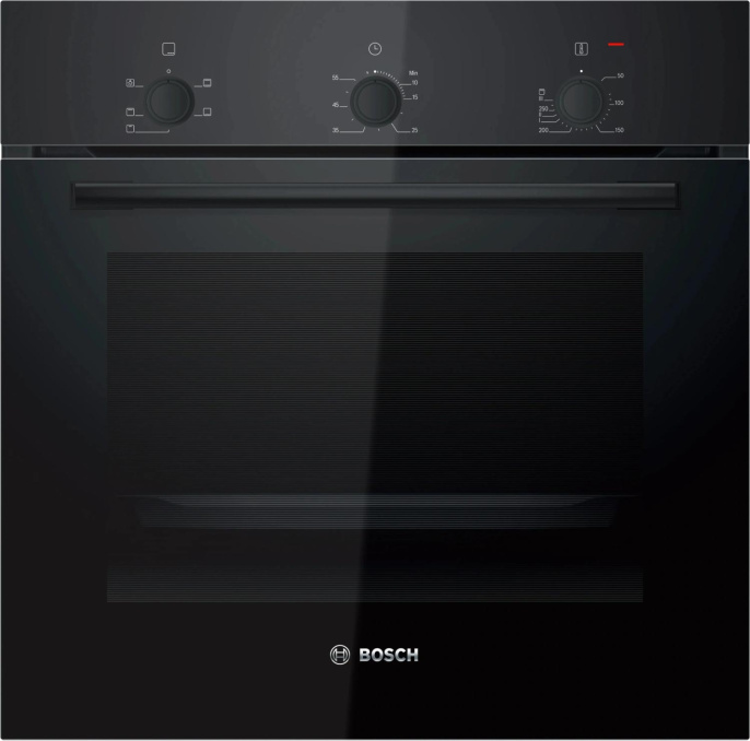 Духовой шкаф электрический Bosch Serie 2 HBF011BA1T, 71л, дверца с 2 стеклами, черный