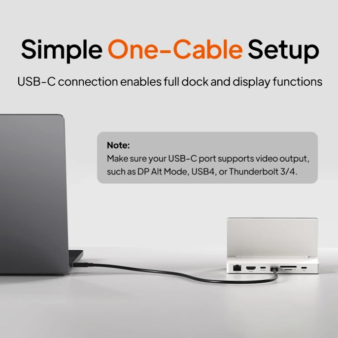 Док-станция CABLETIME CB09W (CT-DKS9-PW) для настольного экрана