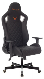 БЮРОКРАТ Кресло игровое Knight Outrider черный ромбик экокожа с подголов. крестов. металл