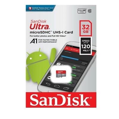 Карта памяти SanDisk 32GB Ultra® microSDHC 120MB/s. Цвет: серый/красный SDSQUA4-032G-GN6MN