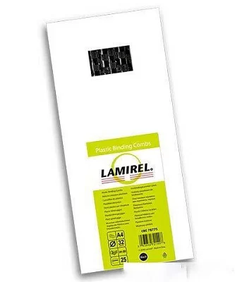 Lamirel CRC78775 Пластмассовые гребёнки для переплёта (Black A4 d 32мм уп. 25 шт)