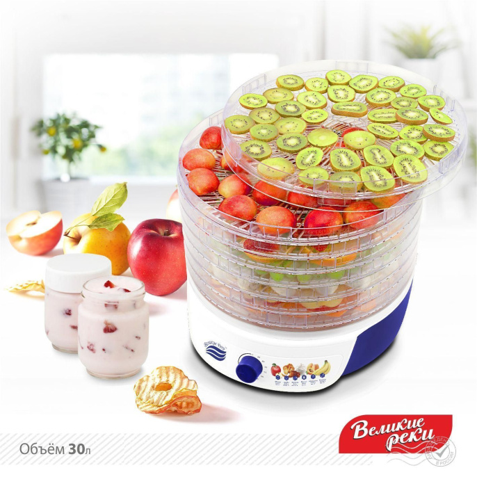 Сушилка для овощей и фруктов ВЕЛИКИЕ РЕКИ Волга-8, прозрачный, 8шт