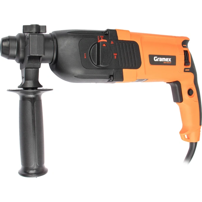 Перфоратор электрический Gramex HRH-1100 (1100Вт,0-1400об/мин,0-5500уд/мин,4,0Дж,3 реж,SDS+) кейс (1/4) 018505