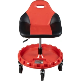 Табурет механика WIEDERKRAFT с лотком для инструмента, микролифтом, мягким покрытием и спинкой WDK-86012