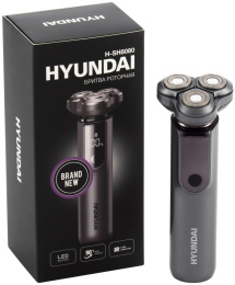 Бритва роторная Hyundai H-SH8080 реж.эл.:3 питан.:аккум. серебристый