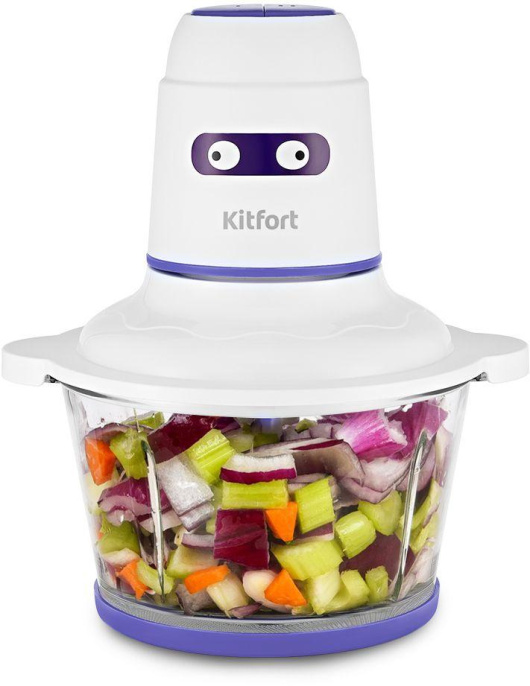 Измельчитель электрический KitFort КТ-3050-1 1.5л 400Вт белый/фиолетовый