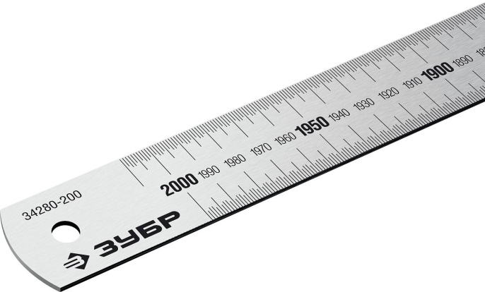 Линейка измерительная Зубр 34280-200,  200см,  из нержавеющей стали