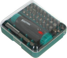 Отвертка с насадками  Kraftool 26142-H32, 32 предмета, в жестком кейсе