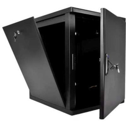 Шкаф коммутационный ЦМО (ШРН-М-12.500.1-9005) настенный 12U 600x456мм пер.дв.металл 130кг черный 456мм 20.9кг 180град. 610мм IP20 сталь