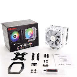 Вентилятор Enermax ETS-T50A-W-ARGB Universal, TDP 230W, 500;1600 RPM, 23.81;71.32CFM, 14;24dB A , WHITE, ARGB, RTL {8} 724205