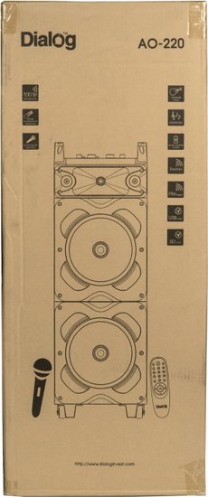 Акустическая портативная колонка Dialog Oscar AO-220-100W RMS,Караоке,беспр.микр,BTFMUSBSDGT