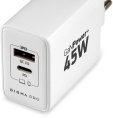 Сетевое зарядное устройство Digma DPW4A,  USB-A,  USB-C, 45Вт, 3A, белый [dpw4a5gx11wh]