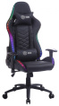 Кресло игровое Cactus CS-CHR-0099BL с RGB подсветкой, экокожа, до 120кг, регулируемые 2D подлокотники,  черный