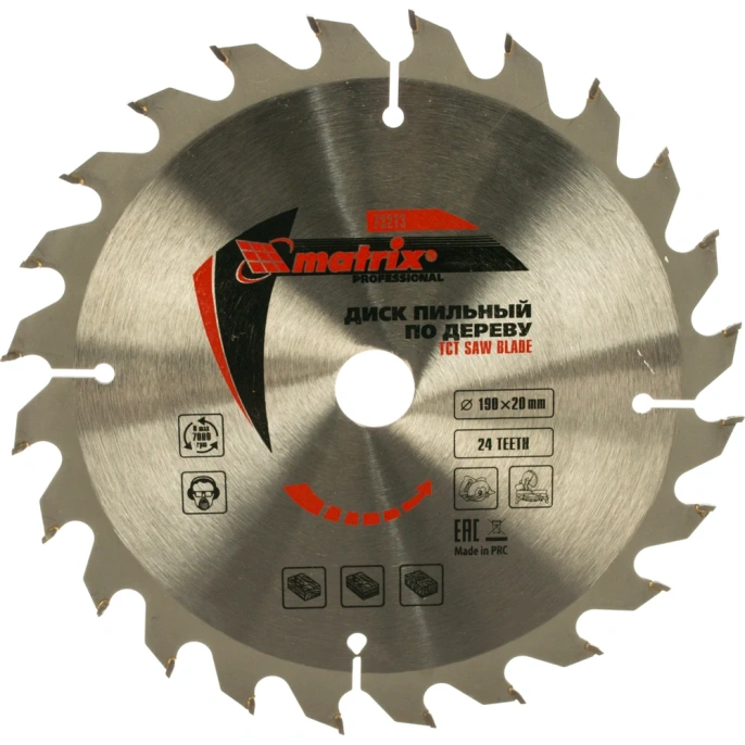 Диск пильный по дереву Professional (190x20 мм; 24Z; кольцо 16/20) MATRIX 73213
