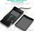 Бокс внешний для жесткого диска Ugreen US221 (30847) 2.5 Inch Hard Drive Box с кабелем USB 3.0. Длина кабеля: 30 см. Цвет: черный 30847_