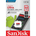 Micro SecureDigital 64GB SanDisk Ultra Class 10, UHS-I, R 120 МБ/с, SDSQUA4-064G-GN6MN без адаптера SD