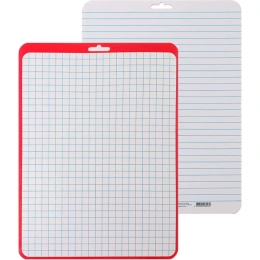 Двусторонняя маркерная доска Calligrata A4, клетка/линейка, красная Д4_02 4005270