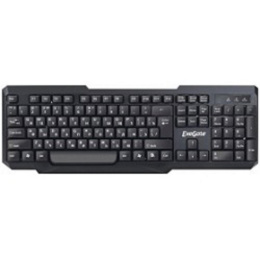 Клавиатура ExeGate Professional Standard LY-404 USB, полноразмерная, влагозащищенная, 104кл., Enter большой, длина кабеля 1,35м, черная, Color Box EX264084RUS