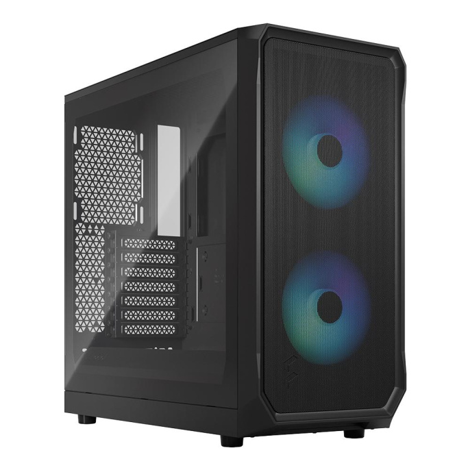 Корпус Case Fractal Design Focus 2 RGB, Midi-Tower, 2x140mm RGB, 2xUSB-A 3.2 ATX, mATX, mITX Black FD-C-FOC2A-03