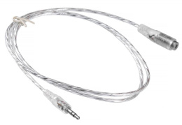 Кабель-удлинитель аудио Buro Jack 3.5 (m) -  Jack 3.5 (f),  1м, прозрачный [cab025-1m]