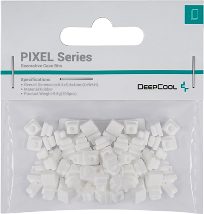 Декоративные битсы DeepCool PIXEL Белый (R-PIXEL-WH100-G-1) (100шт, для персонализации корпуса, материал: силикон, 5.4x5.4x4мм)