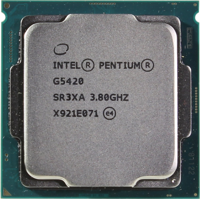 Процессор Intel Pentium G5420 OEM clean pull Coffee Lake, 14nm, C2/T4, Base 3,80GHz, UHD 610, L3 4Mb, TDP 54W, S1151 CM8068403360113 clean pull